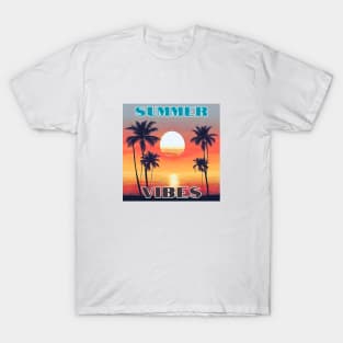 Summer Palms Vintage Sunset T-Shirt